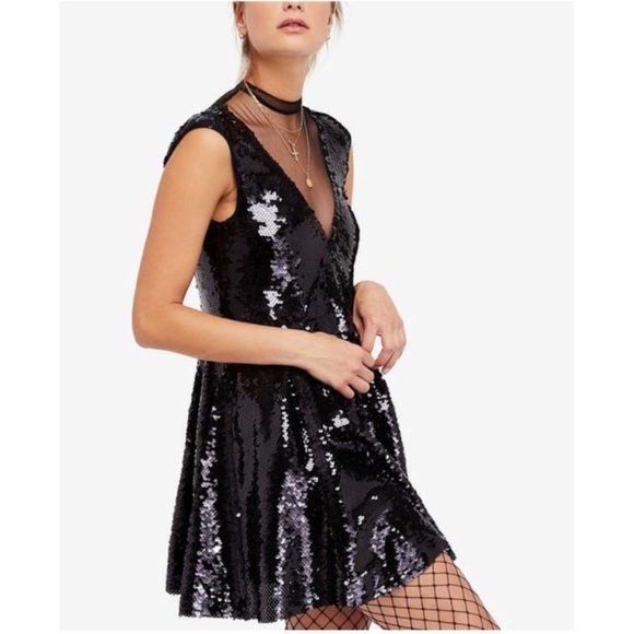 Free People Other - Free people Coachella Dance Till Dawn Black sequin dress Sz.XS